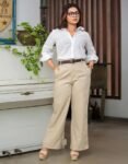 Wide Leg Pant in Beige